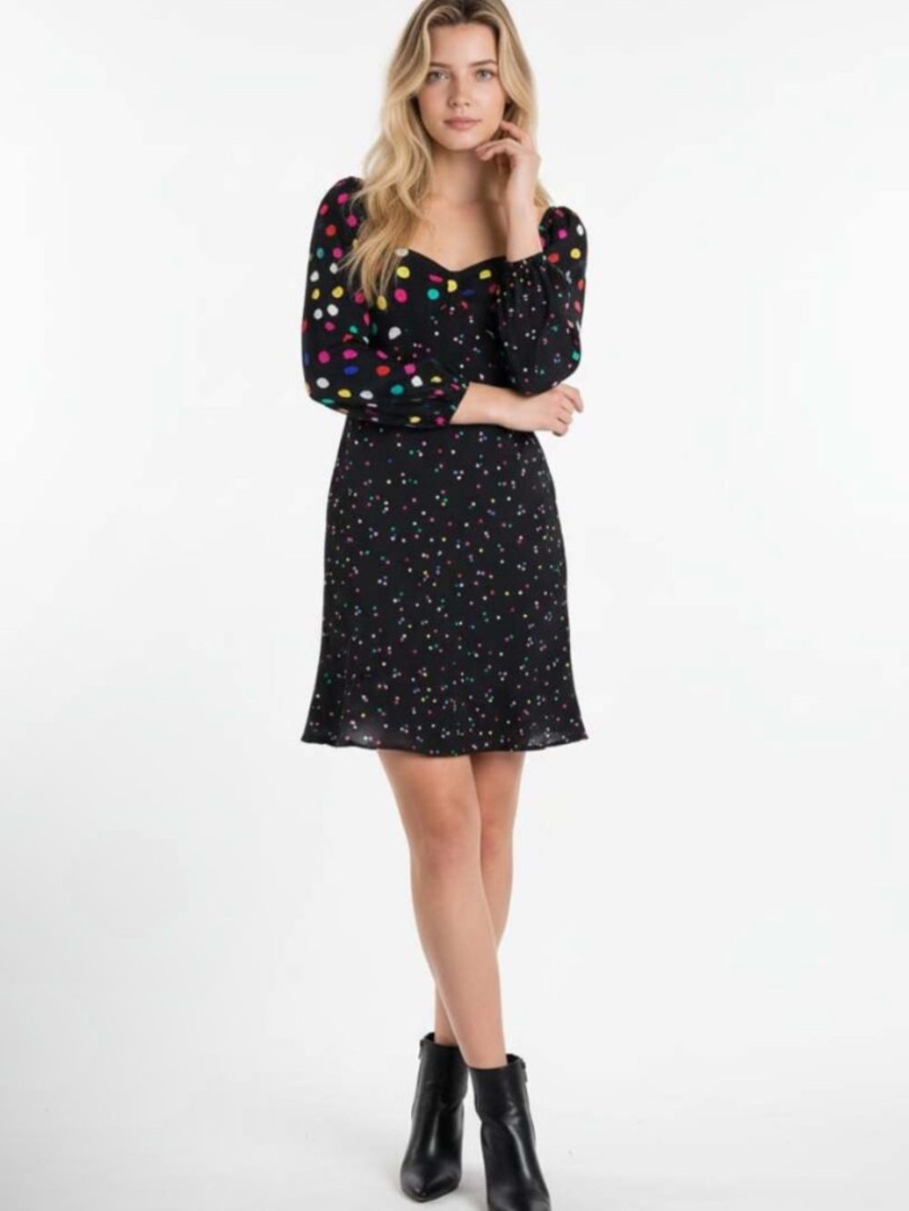 Rixo x Target Polka Dot Mini Dress Sz 4 Puff Sleeve Party Fun Cute